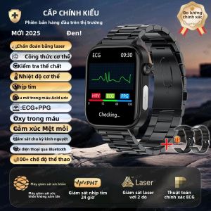 Đồng Hồ Thông Minh Chẩn Đoán Sức Khỏe AI ECG+PPG 2025 Dành Cho Nam & Nữ Theo Dõi Lipid Máu Axit Uric Nhịp Tim Tương Thích Với Xiaomi