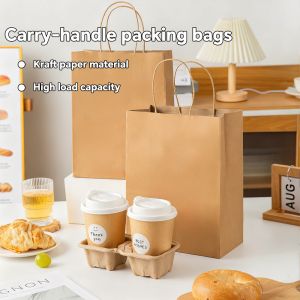 Kraft Paper Gift Bags With Handle For small business Christmas Wedding Birthday Party Favor Bag Shopping bags