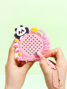 Cute Panda Magnetic Absorption Steel Ball Toy Keychain Childrens Stress Relief Gift School Bag Pendant Cartoon Series Plastic