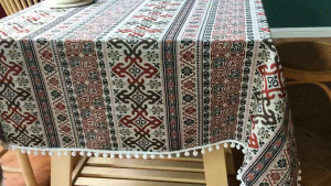 Imitation Cotton Linen Table Cloth Water Wave Jacquard Tablecloth Rectangular Tablecloth