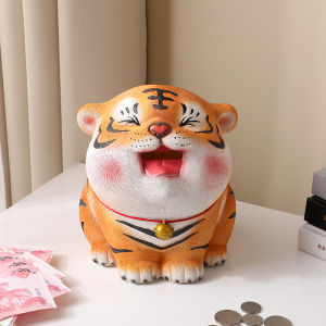 Creative Craft Tiger Zodiac Figurine Money Box Only in Not out Lucky Charm Decoration Home Decor Desktop Decoration Animal Shape