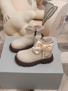{Importshoes88} Sepatu boots anak perempuan fashion motif pita mutiara new arrival
