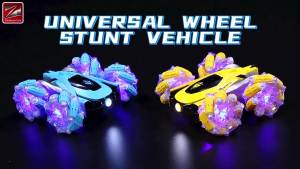 Panpan 2.4G รถผาดโผนด้านข้างสองด้าน  360 องศาหมุนด้านข้างดริฟท์รีโมทคอนโทรลรถพร้อมไฟเพลง