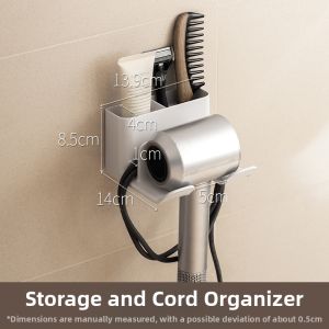 LANJIAOLUO | Bathroom Wall Mounted Hair Dryer Holder No Drill