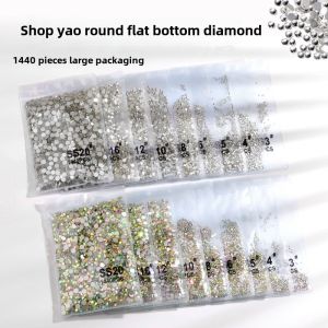 Super Shiny Decorative Nail Crystals Flat Bottom Drill Transparent Water Diamond AB Crystal Nail Decoration Small Diamond