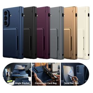 szhaiyu | For Samsung Galaxy Z Fold 8 Ultra Z TirFold 7 Hinge Protection Hard Shell Full Cover Card Storage Case With Stand  Anti-scratch