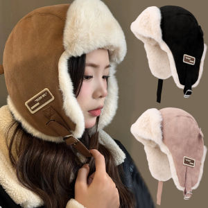 Simpe หมวกกันหนาวแฟชั่นสำหรับกิจกรรมกลางแจ้งหมวกกำมะหยี่ให้ความอบอุ่นใส่สบายเหมาะสำหรับทุกเพศหมวกการปั่นจักรยานการเล่นสกีเครื่องป้องกันหูหนากันลมให้ความอบอุ่น