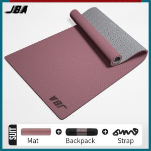 JBA Yoga Mat For Workout Non Slip Thick 8MM With Posture Line Double Layer TPE Anti Tear Durable Waterproof Odorless Yoga Matt For Workout Good Quality Exercise Mat Workout Women