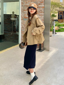 Casual Style Womens Double-Breasted Short Coat Autumn New Arrival Slimming Fashionable Windbreaker Compact Size Outerwear