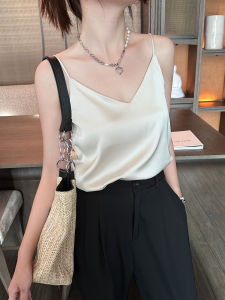 MENGBAI | Áo Thun V-Neck Mỏng Đính Phối Hợp Mùa Hè