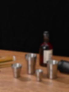 WORTHBUY Outdoor Practical Travel Stainless Steel Cups With Bag Portable Camping Mugs Whisky Wine Glasses Drinking Water Mug