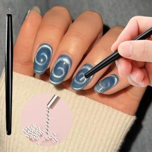 8ml White Cats Eye Nail Polish Gel Dynamic Glass Bead Magnetic Nail Varnish Semi Permanent Soak Off UV/LED Manicure Gel Polish
