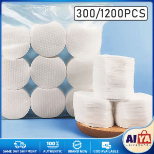 300/1200Pcs Make Up Cosmetic Cotton Pads Wipe Pads Nail Art Cleaning Pads Soft Daily Supplies Facial Cotton Makeup Remover Tool Disposable Pads