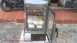 Tủ hấp bánh bao có rơ le tự ngắt tủ gồm có 4 khay