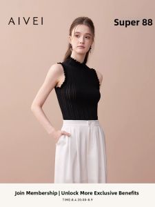 AIVEI | Summer Clever Wooden Ear Design High Neck Knitted Top