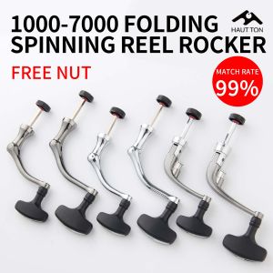 HAUT TON 1pc Foldable Rugby Type Grip Pills Spinning Reel DIY Rocker Corrosion-Resistant Stainless Steel  Anti-Slip Grip Pills