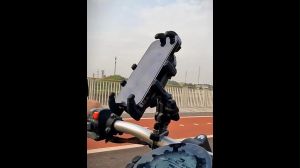 Universal Cellphone Holder For Motorcycle Mobile Phone Holder with Shock Absorber 360° Rotating Mirror & Clamp Type Phone Bracket