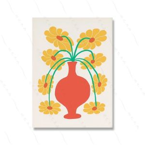 Retro Flowers Wall Art Groovy Flowers Gallery Colorful Poster and Prints Funky Wall Decor 70s Living Room Canvas Painting