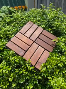 Tấm Sàn Gỗ Tự Nhiên- Sàn gỗ vỉ nhựa ngoài trời 12 nan lắp ban công sân vườn - Viên Gạch Gỗ Lát Sàn Tự Nhiên Ngoài Trời Tiêu Chuẩn Xuất Khẩu Goodwood