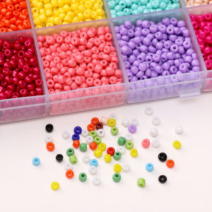 About 7500 Pcs 15 Grid Seed Beads with Thread Set 3mm Glass Beads for Handmade Jewelry DIY Bracelet Necklace Earring Materials