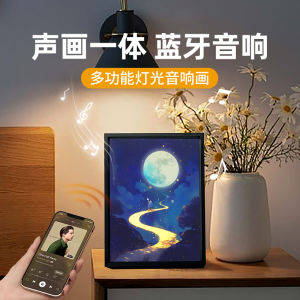 Customizable Bluetooth Audio Atmosphere Light Painting Wireless Retro Speaker Moon Light Mural Birthday Gift for Boys and Girls