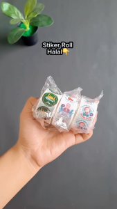 Stiker Halal Bulat Roll 500 Pcs 2.5 cm Label Cantik Terima Kasih Selamat Menikmati Kemasan Usaha