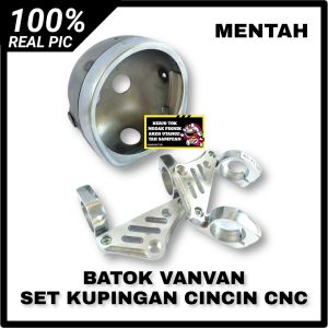 BATOK LAMPU DEPAN SUZUKI VANVAN FANFAN 575 INCH CROME DAN MENTAH FULL PRESS SET KUPINGAN CINCIN CNC AS 31 AS 33