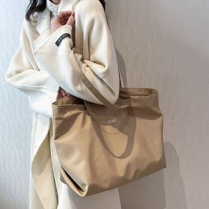 Fashionable Large Tote Bag Womens Korean Style Simple Commuter Shopping Bag 2025 High-End Sensation Single Shoulder Trendy Bag