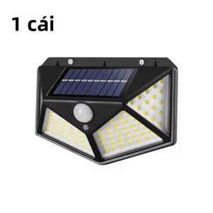 Đèn Tường Năng Lượng Mặt Trời 100LED Cảm Biến Chuyển Động Ngoài Trời Chống Thấm Nước Đèn Đường Đèn Sân Vườn Kèm Bóng Đèn LED Đèn Hiên Nhà Hiện Đại