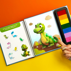 BEAR TALE DIY Coloring Book for Finger Painting 7 Safe Colors Washable and Non-Toxic Early Educational Color Awareness for Kids Aged 3+