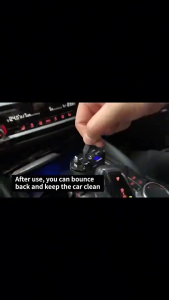 120W 4-Port Car Charger with Type-C/USB/Lightning Auto-Sensing Flexible Cable Digital Display - Black