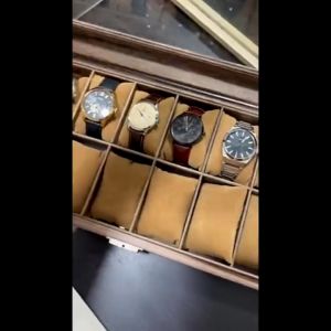 Classic Wooden Watch Box Multiple Slots Display Case Storage Organizer Jewellery Transparent Top Elegant Luxury Holder