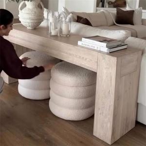 Rustic Wooden Hall Table Designer Style Wall Mounted Sofa Back Strip Case Study in Shanghai Quality Luxury Type No Storage Space