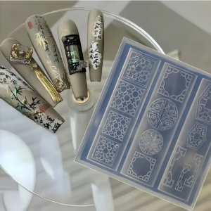 1 Piece of Complicated Chinese Window Design 3D Silicone Nail Art Mold - Suitable for Creative Nail Salon | DIY Nail Art