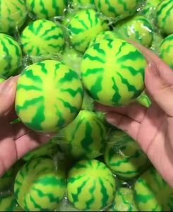 Crunchy Watermelon Squishy Stress Ball Fidget Toy Squeeze Toy Round Blocks Filled ASMR Anti Stress Release Hand Relax Gift Toy