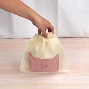 Reusable Non-woven Drawstring Shoes Handbag Clothes Storage Organizer Dustproof Pouch Bag Dust Cover