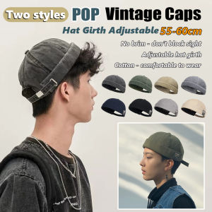 Vintage Caps For Men Women New Arrival Washed Denim Hat High Quality Adjustable Fashion And Leisure Street Hip Hop Breathable Quick Drying Soft Comfortable Sun Protection Wind Protection Hat Bonnet Brimless Cap Japanese Descent Headwear