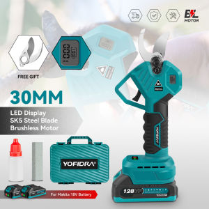 30mm Brushless Electric Pruning Shear Electric Trimmer 2 Gears Cordless Tree Pruner Shear Garden Scissors Tool For Makita 18V Battery