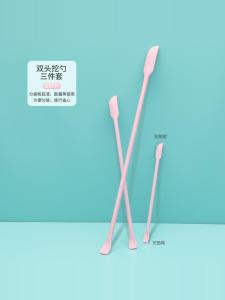 มินิแต่งหน้า Scoop เครื่องสําอางบรรจุภัณฑ์เครื่องมือ Double-Headed ซิลิโคนช้อนครีมที่สมบูรณ์แบบสําหรับความงามบนใบหน้าแปรงแต่งหน้า