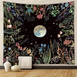 VIKAMA Polyester Tarot Mặt Trời Mặt Trăng Mandala Tấm Thảm Witchy Thẩm Mỹ Treo Tường Cho Phòng Ngủ Ký Túc Xá Huyền Bí Trang Trí Quà Tặng