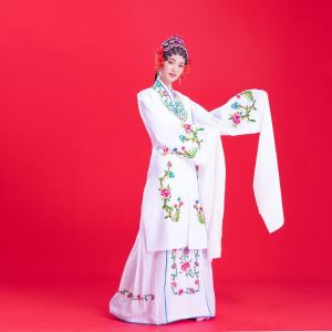 Traditional Chinese Opera Costume Womens Practice Suit Water Sleeve Miss Opera Clothing Yellow Plum Opera Yue Opera
