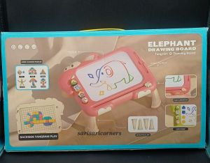 PINK ELEPHANT DRAWING AND TANGRAM BOARD