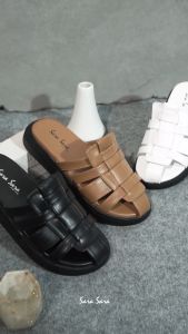 Sara Sara Natasha | Sandal Slop Wanita Stylish Motif Ban Kepang Kasual Kekinian Trendy Terbaru Kualitas MALL Flash Sale COD