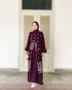 Gamis Wanita Ayra Dress Matt Ceruty Bordir/Gaun Pesta Kondangan Wanita Model Terbaru/Kebaya Wanita Jumbo M L XL XXL/Outfit Gamis Kondangan Wanita Terkini/Gamis Edisi Lebaran
