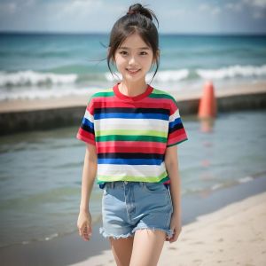 Summer New Style Kids T-shirt Letter Print round Neck Short Sleeve Boy Girl Cotton Casual Top Fashionable And Comfortable