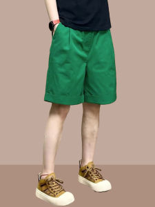 Casual High Waist Cotton Shorts Womens Summer Trendy Loose plus Size Straight Leg Harem Pants Five-Quarter Wide Leg Trousers