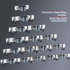 XIANXINGREN | Bathroom 304 Stainless Steel Broom and Mop Holder Hook