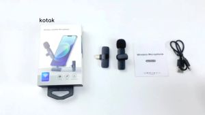 xqxm K8 Microphone Mic Clip On Konten dan Live Streaming Youtuber Wireless Usb/Mic Youtuber