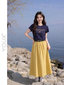 YOUXIANG | Bộ Đầm Áo Thun Mùa Hè Phong Cách Hàn Quốc
