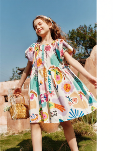 PPTOWN | Stylish Summer New Beach Dress Short Sleeve Rainbow Print